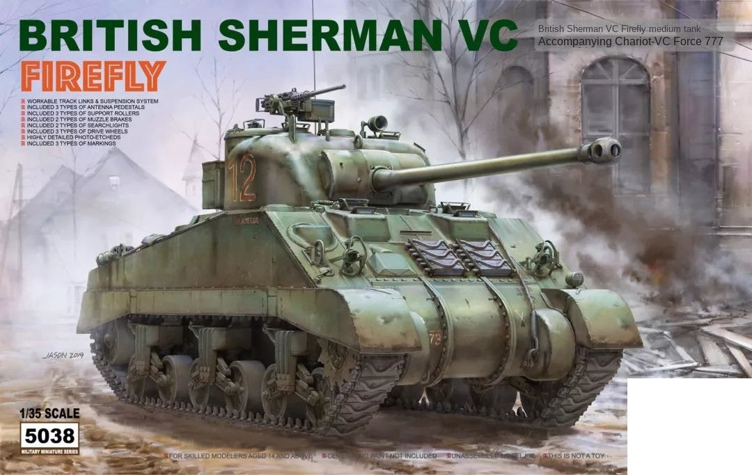 Ryefield RM5038 1/35 scale BRITISH SHERMAN VC W/WORKABLE TRACK LINKS TANK MODEL