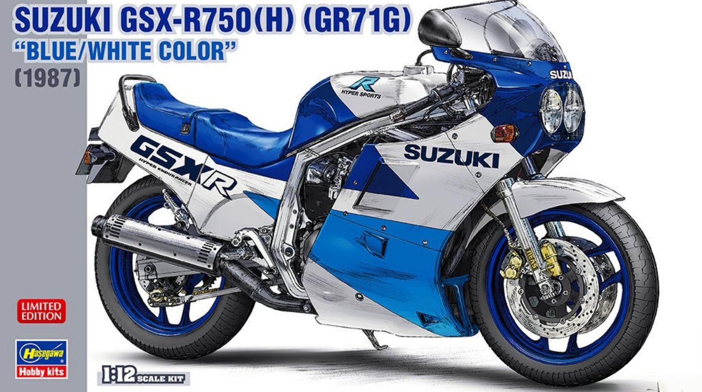 HASEGAWA HA21746 1/12 Suzuki GSX-R750 (H) (GR71G) `Blue/White` (Model Car)