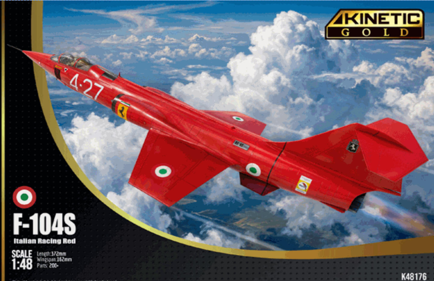KINETIC K48176 1/48 F-104S Italian Racing Red Fighter Assembly Model Kit Presale