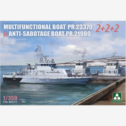 TAKOM 6014 1/350 Multifunctional Boat PR.23370 Anti-Sabotage Boat PR.21980 2+2+2
