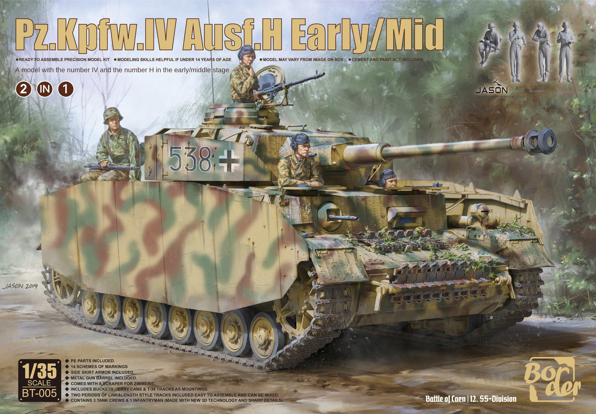 Border BT-005 1/35 Pz.KPFW.IV AUSF.H EARLY& MIDDLE  2IN1 2020 NEW