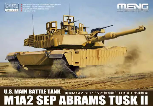 MENG 72-003 1/72 U.S.Main Battle Tank M1A2 SEP Abrams TUSK II Assemble model kit ModelHive