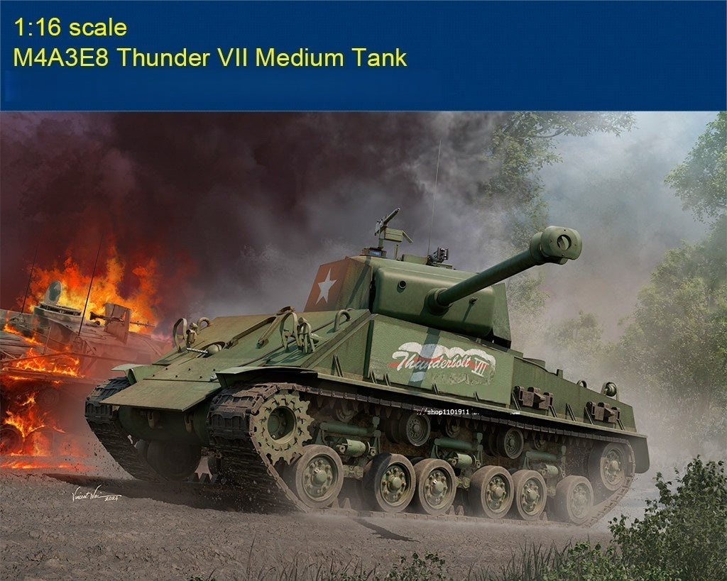 Trumpeter 61621 1/16 M4A3E8 Thunder VIl Medium Tank Military Assembly Model Kit
