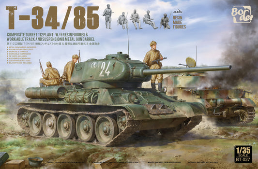 Border BT-027 1/35 T-34/85 COMPOSITE TURRET 112PLANT W/5RES& WORKABLETRACK&METAL