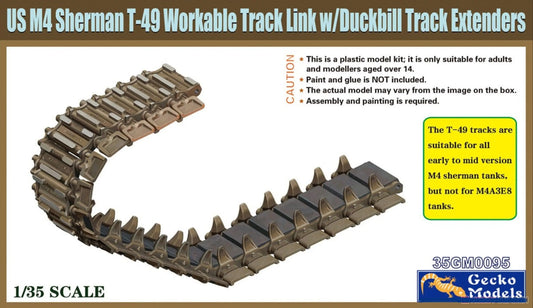 Gecko Models 35GM0095 1/35 US M4 Sherinan T-49 Workable Track Link w/Duckbill ModelHive