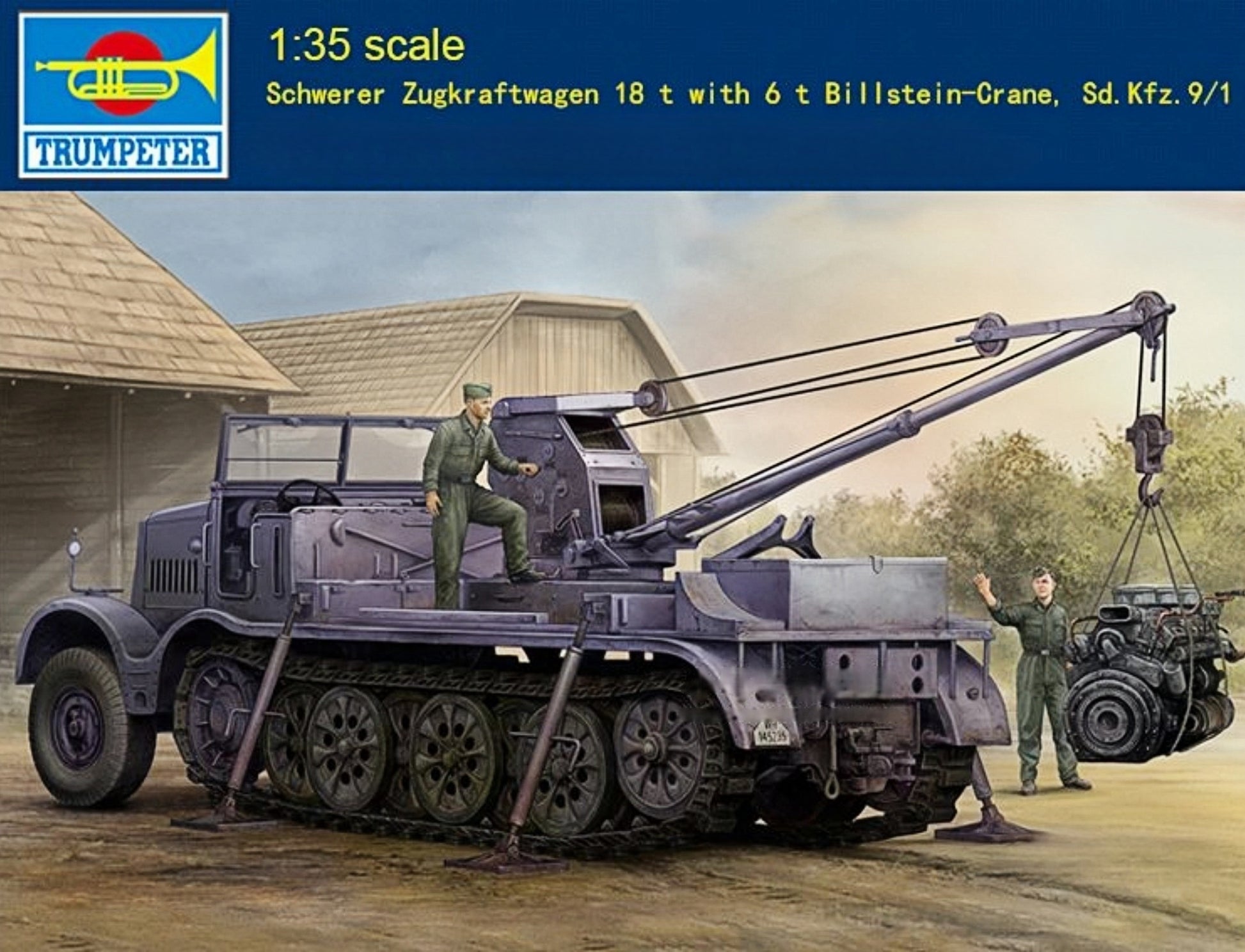 Trumpeter 09576 1:35 Schwerer Zugkraftwagen 18 t With 6 t Billstein-Crane Sd.Kfz