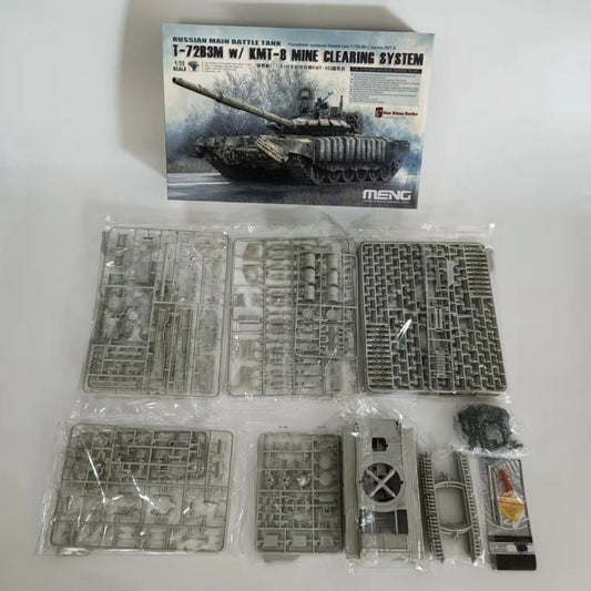 MENG TS-053S 1/35 T-72B3M w/KMT-8+Metal Barrels+Riding Bear Tank Model Kit