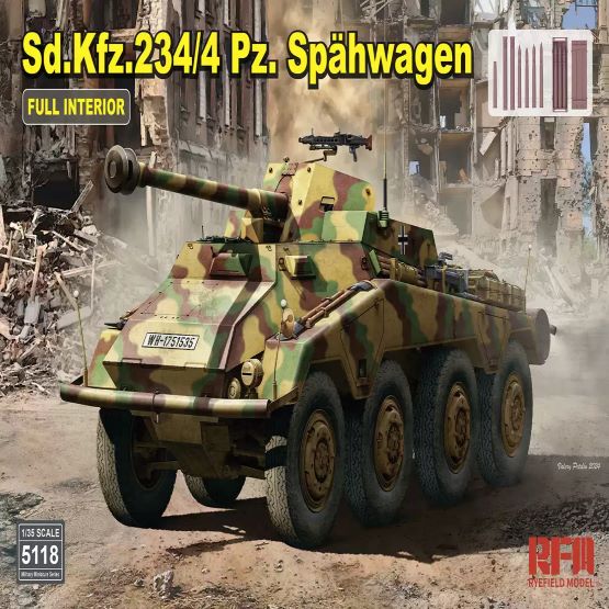 RYEFIELD 5118 1/35 Sd.Kfz.234/4 Spahwagen Full Interior Model Kit