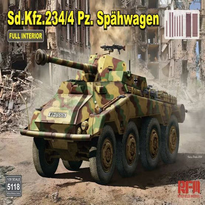 RYEFIELD 5118 1/35 Sd.Kfz.234/4 Spahwagen Full Interior Model Kit