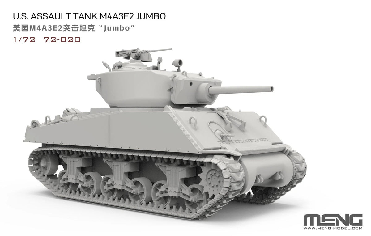 MENG 72-020 1/72 U.S. M4A3E2 Assault Tank "Jumbo" Plastic Assembly Model Kit Presale