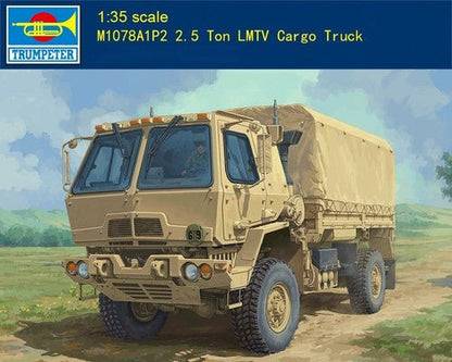 Trumpeter 01097 1:35 M1078A1P2 2.5 Ton LMTV Cargo Truck Assembly Model Kit - ModelHives