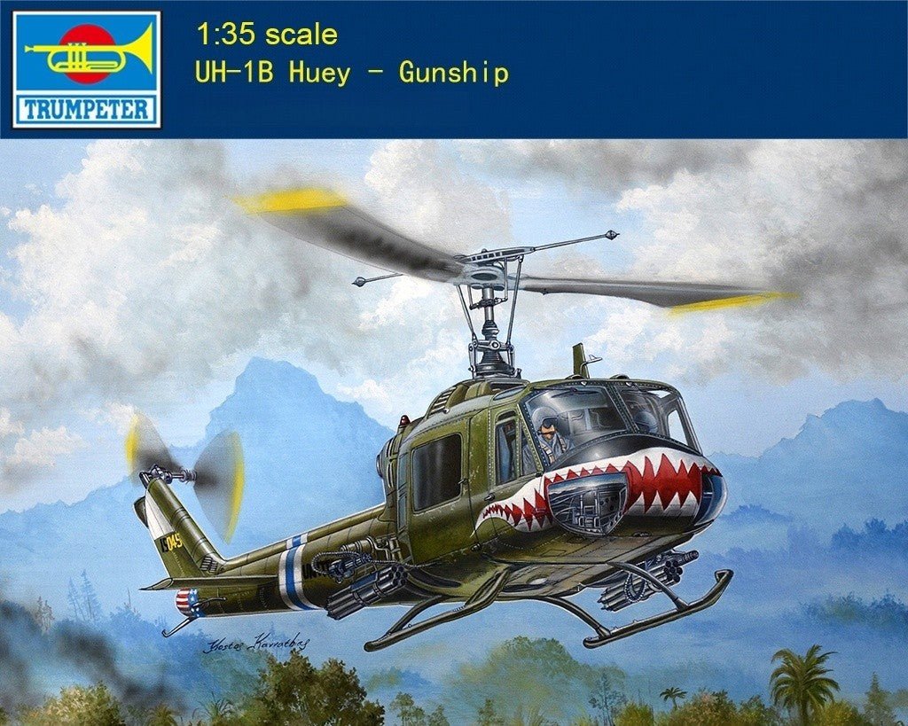 Trumpeter 05112 1/35 Scale UH - 1B Huey Helicopter Military Assembly Model Kit - ModelHives